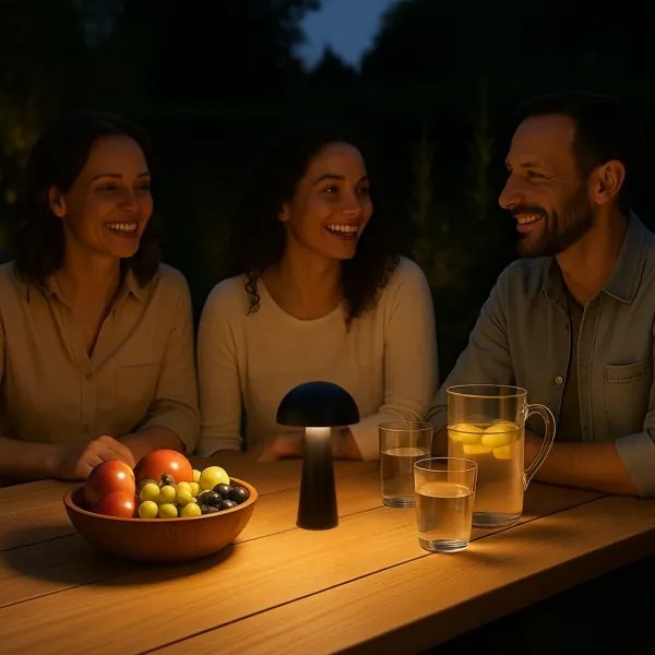 Rabalux 76036 - MIREO kültéri LED lámpa, érintős, dimmelhető, 1,5 W/5 V, IP44, 1200 mAh, USB, fekete