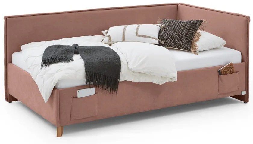 Rózsaszín gyerekágy tárolóhellyel 120x200 cm Fun – Meise Möbel