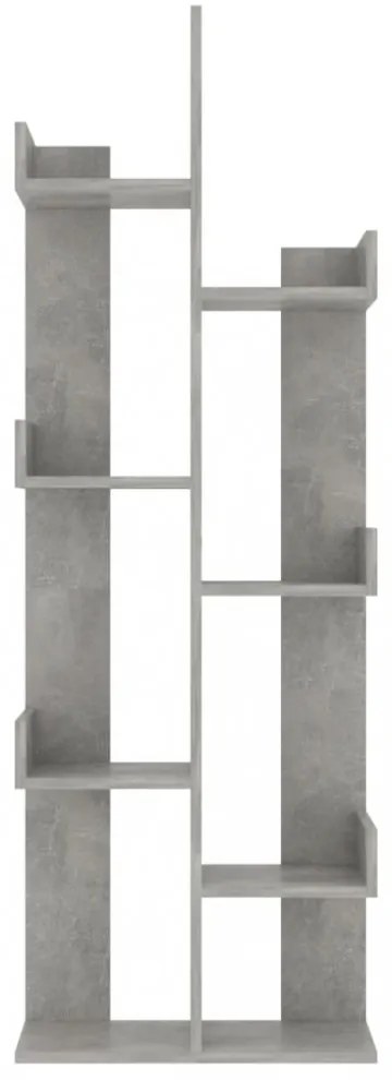 betonszürke szerelt fa könyvszekrény 48 x 25,5 x 140 cm