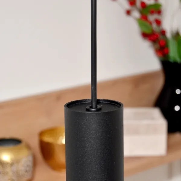 LED Csillár zsinóron TUBA 3xGU10/4,8W/230V fekete