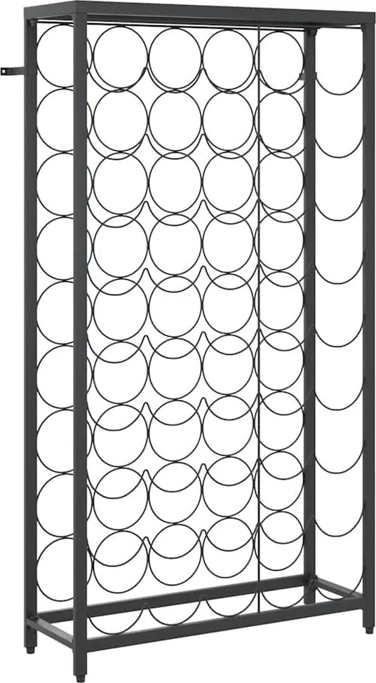 vidaXL fekete kovácsoltvas bortartó 45 palackhoz 54 x 18 x 100 cm
