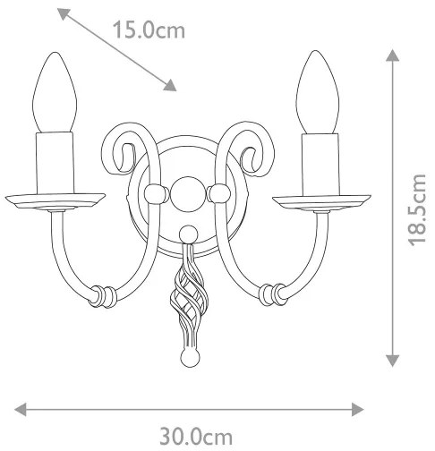 Elstead - Fali lámpa ARTISAN 2xE14/60W/230V arany