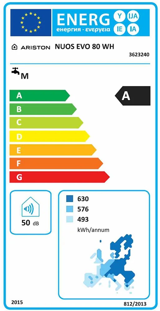 ARISTON NUOS EVO 80 A+ WH hőszivattyús vízmelegítő, 1,2kW 3629056