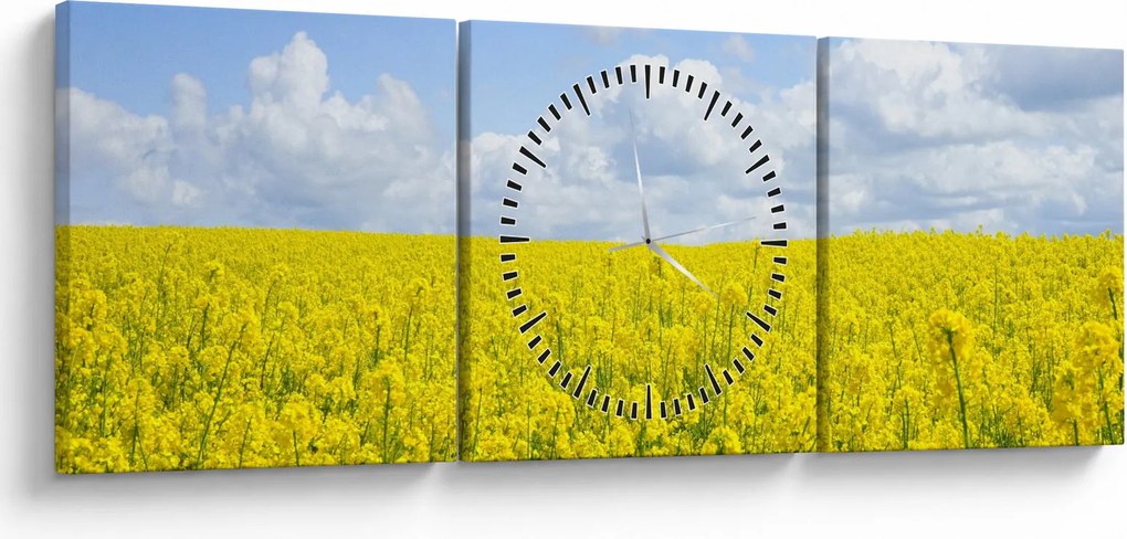 Egy sárga mező képe (órával) (90x30 cm)