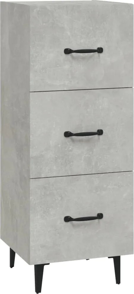 vidaXL betonszürke szerelt fa tálalószekrény 34,5 x 34 x 90 cm