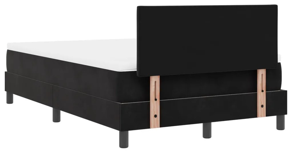 Boxspring Ágy Mattal és LED-del Fekete 120x200 cm Bársonyos