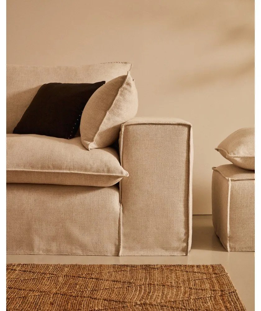 Bézs len kanapé 280 cm Anarela – Kave Home