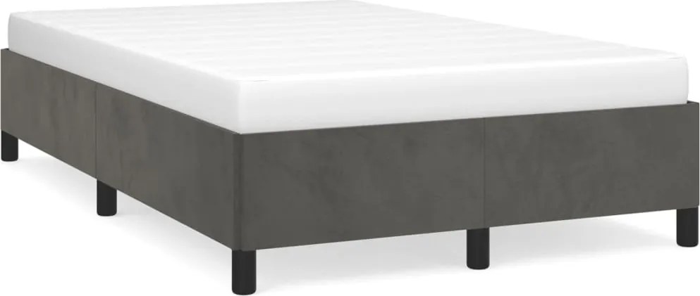 vidaXL sötétszürke bársony ágykeret matrac nélkül 120x200 cm