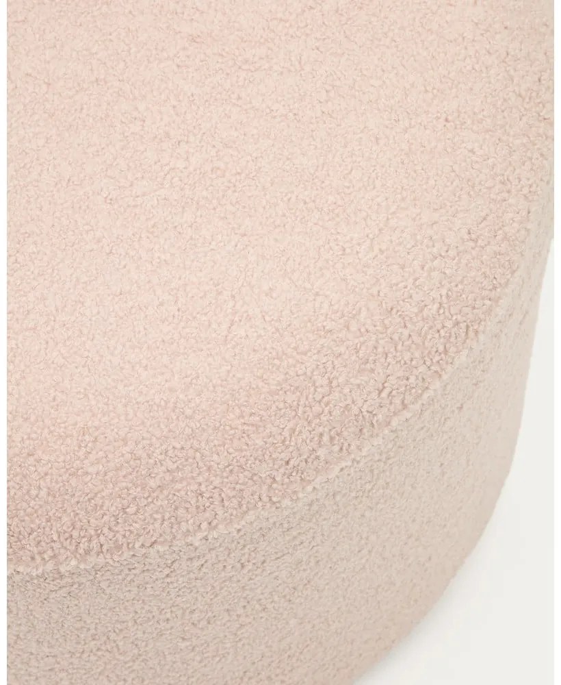 Világos rózsaszín buklé puff Kaeli – Kave Home