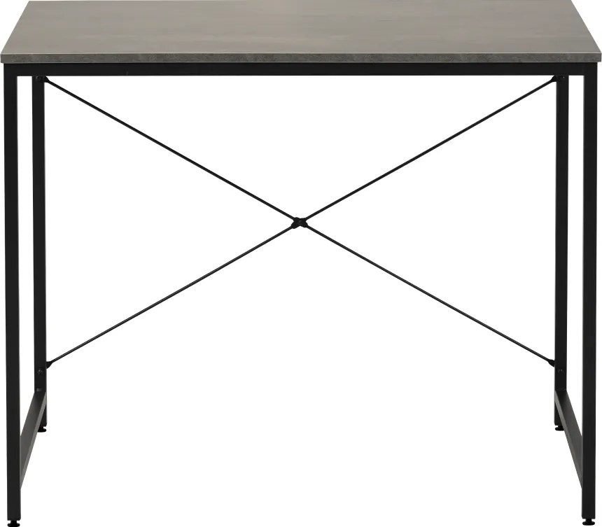 Íróasztal, beton/fekete, 90x60 cm, MELLORA