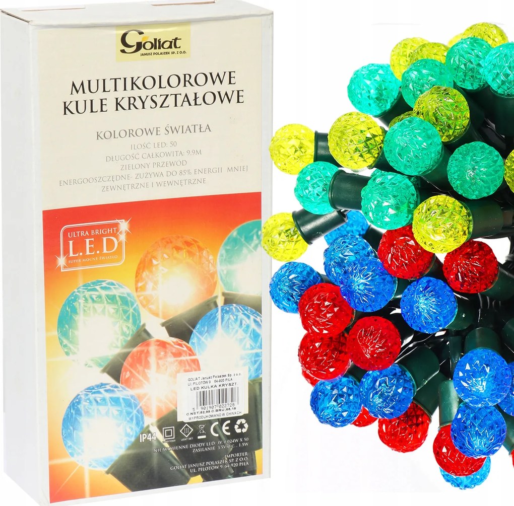 Karácsonyfa Fényfüzér 50LED Kristály Többszínű