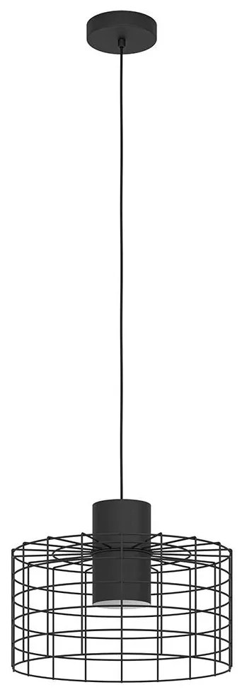 Eglo 43627 - Csillár zsinóron MILLIGAN 1xE27/40W/230V átm. 38 cm fekete