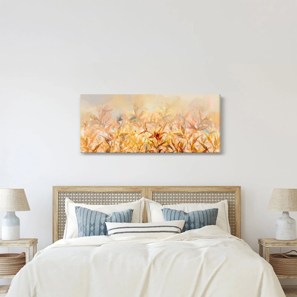 Kép - levelek az ősz színében, olajfestmény (120x50 cm)