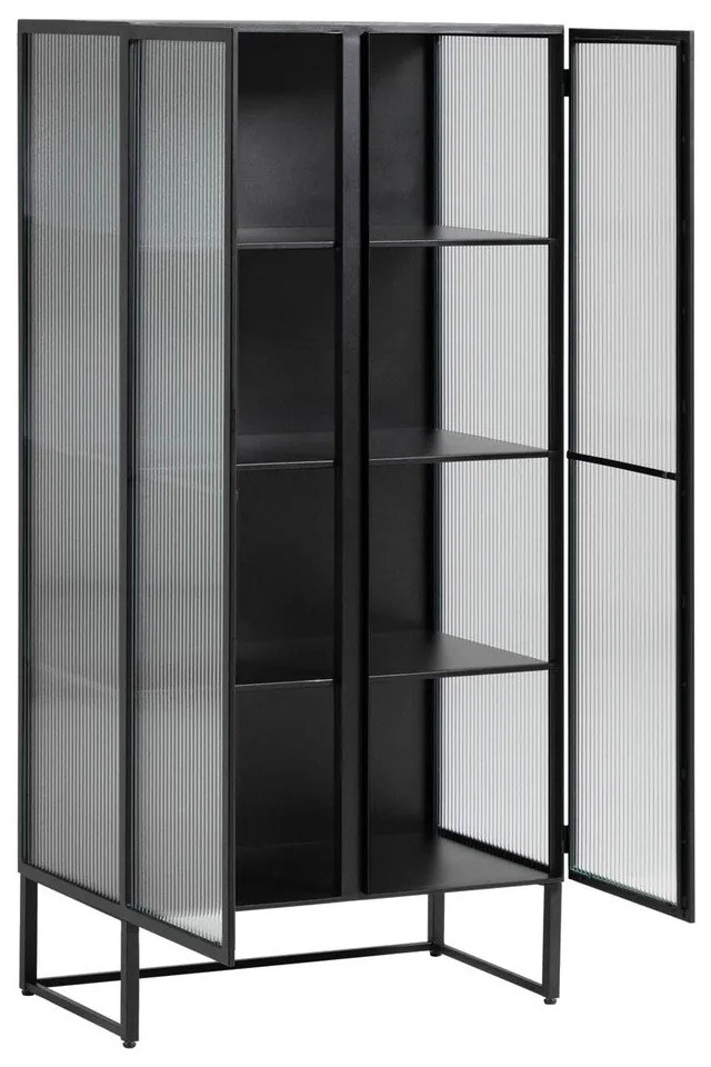 Fekete acél tálalószekrény 70x143x41 cm Trixie – Kave Home