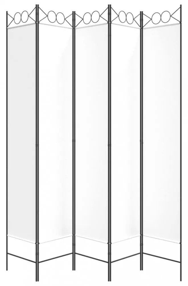 fehér 5 paneles paraván 200x220 cm szövet
