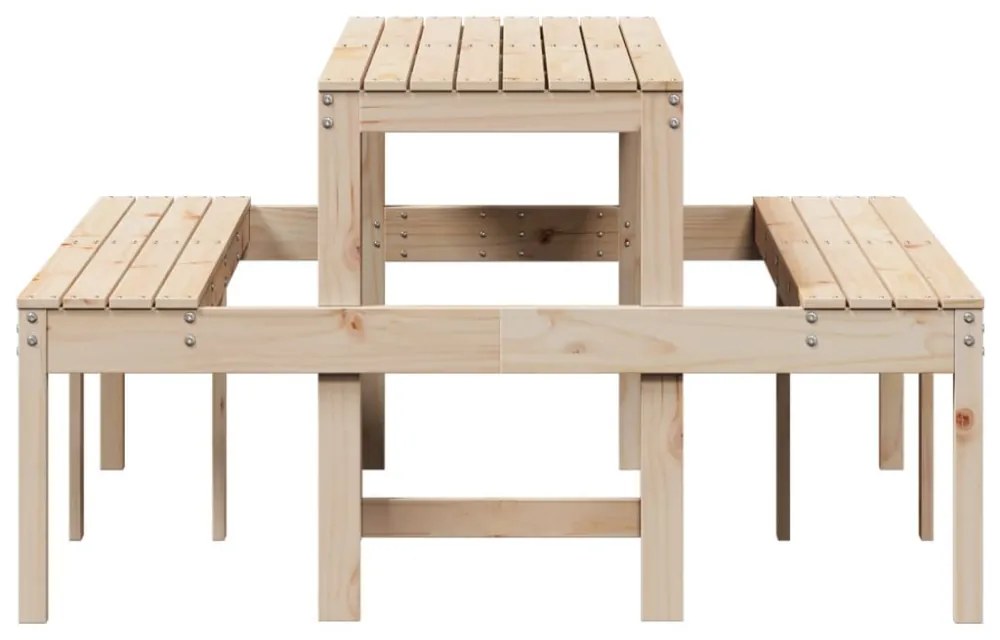 tömör fenyőfa piknik asztal 160x134x75 cm