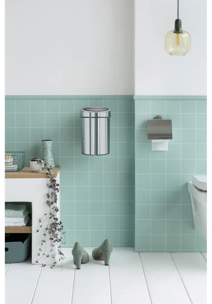 Fényes ezüstszínű acél érintésre nyíló szemetes 3 l Touch Bin – Brabantia