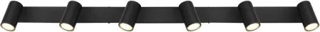 Globo 57911-6DB Mennyezeti lámpa, fém matt fekete, forgatható/dönthető, HxSzxM: 1150x60x120mm, 6x GU10 35W 230V izzók nélkül
