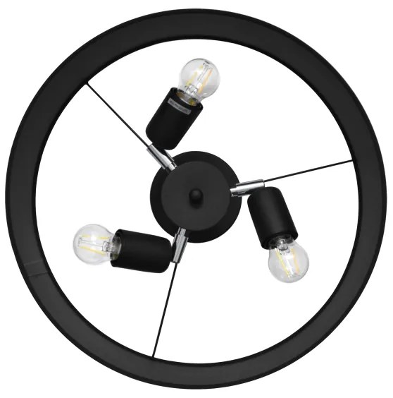Csillár rúdon ALBA 3xE27/15W/230V fekete