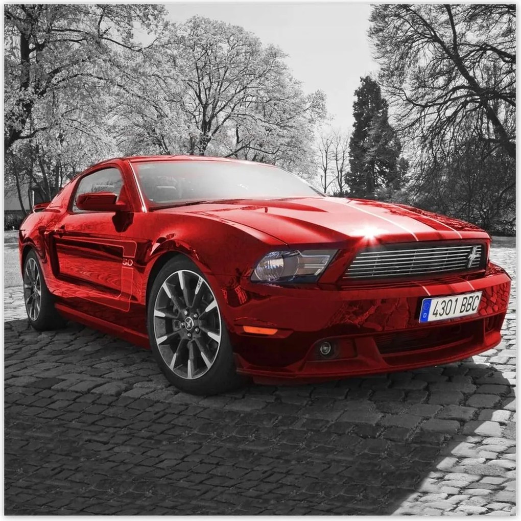 Poszter 70x70 Piros Ford Mustang Usa