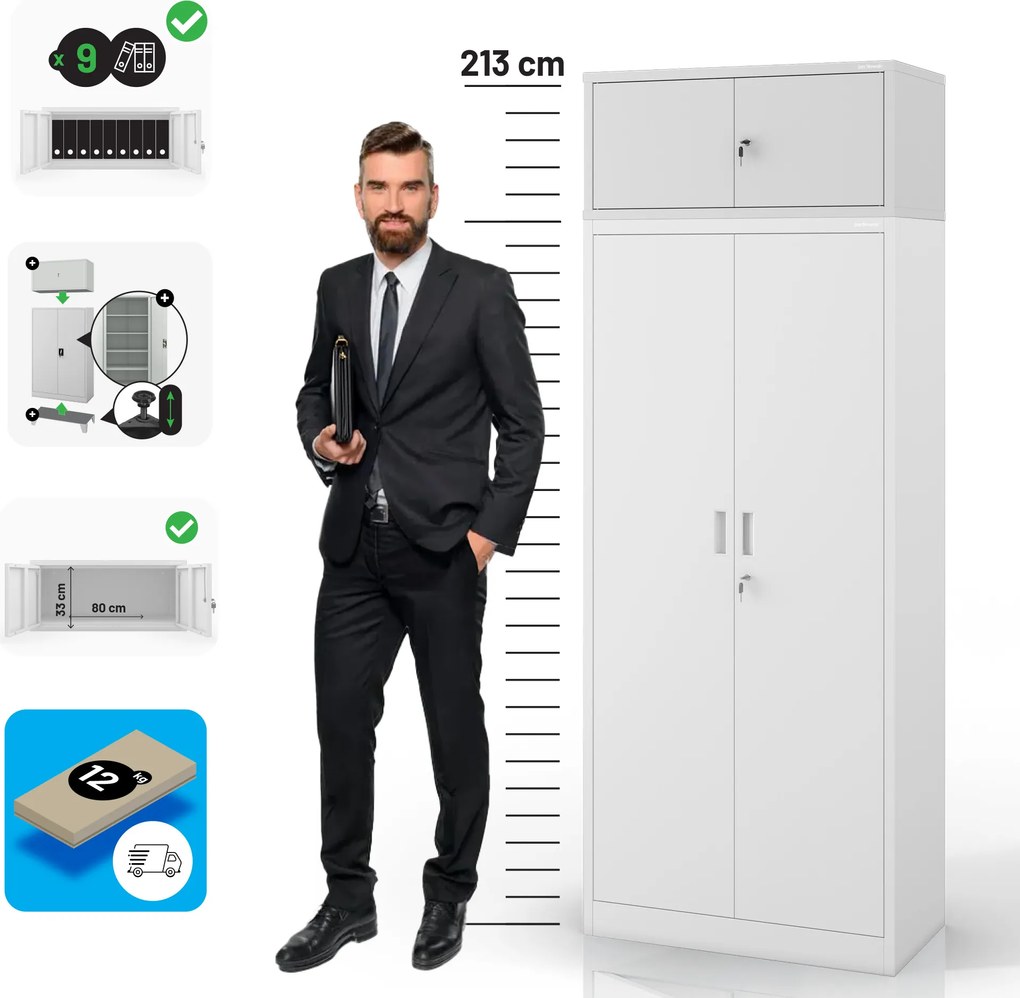 EWA Compact szekrényfeltét 800 x 380 x 400 mm, szürke