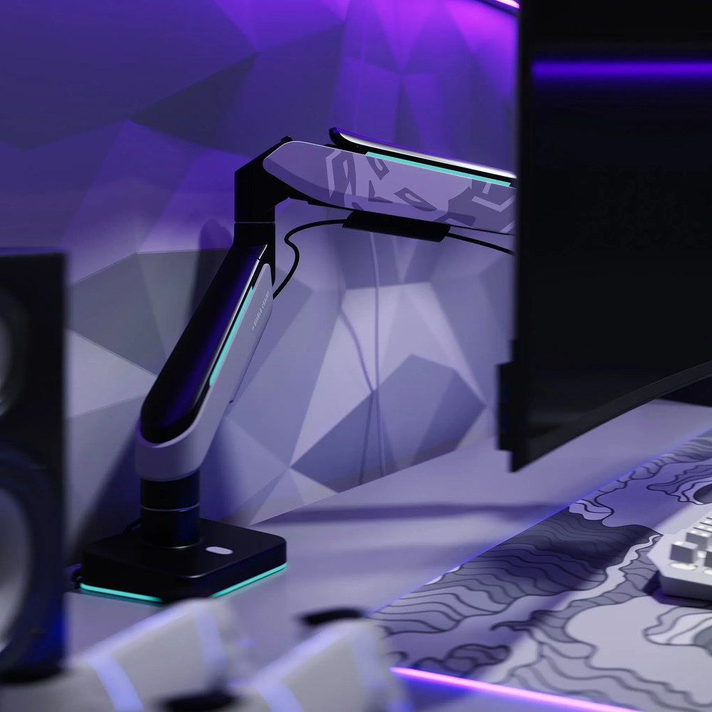 Monitortartó LED RGB 49", szürke-fekete: Diablo X-Arm
