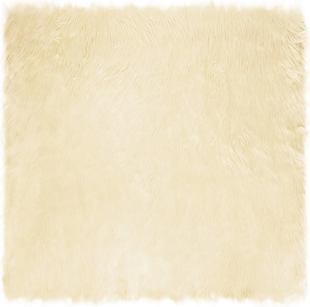 vidaXL Műgyapjú Szőnyeg Tafalla Krém 120 x 120 cm Poliészter