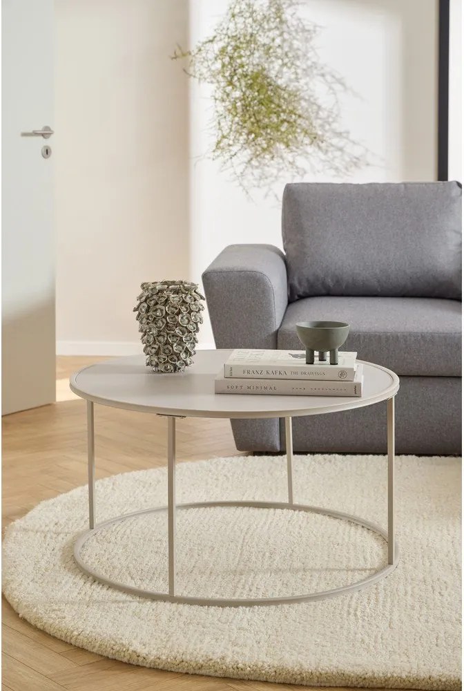 Szürke acél kerek dohányzóasztal ø 80 cm Seaford – Actona