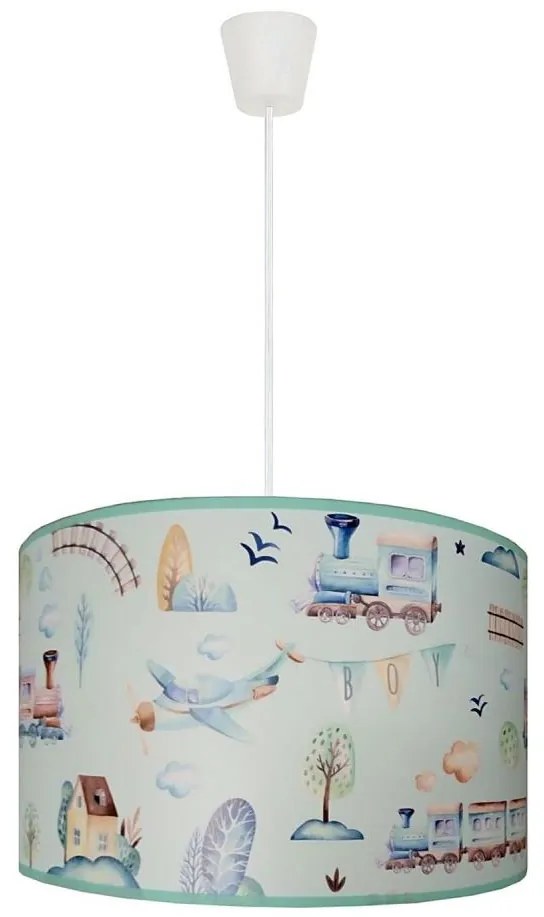 Duolla - Gyerek csillár zsinóron TRAIN 1xE27/15W/230V átm. 35 cm