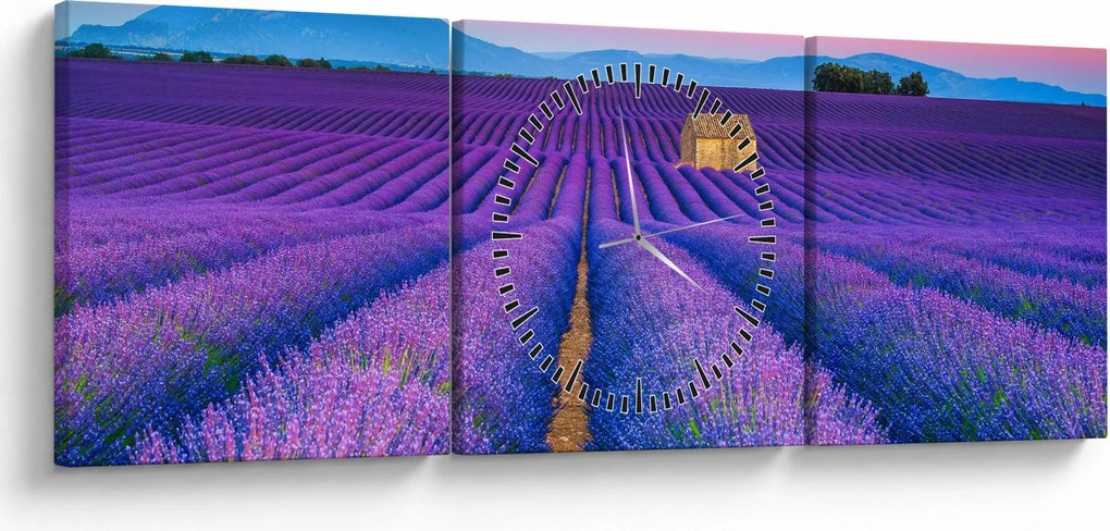 Kép - Levendula mező (órával) (90x30 cm)