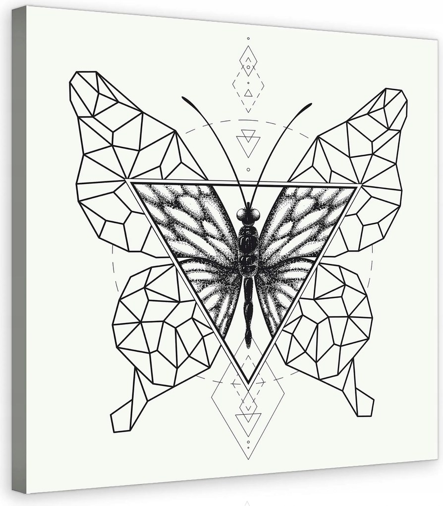 Vászonkép 80x80 Pillangó geometrikus absztrakt minimalizmus grafika művészet