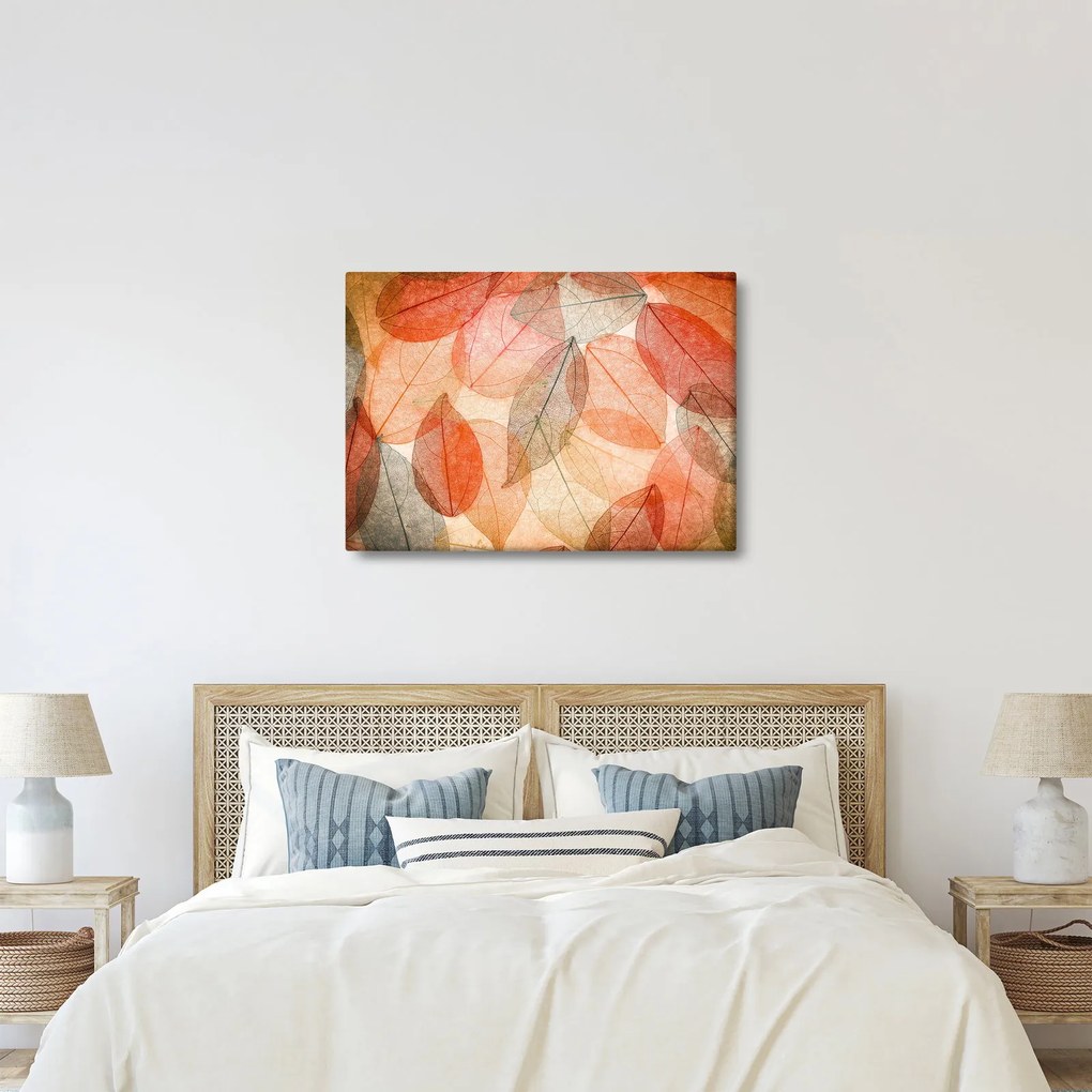 Festett őszi levelek képe (70x50 cm)