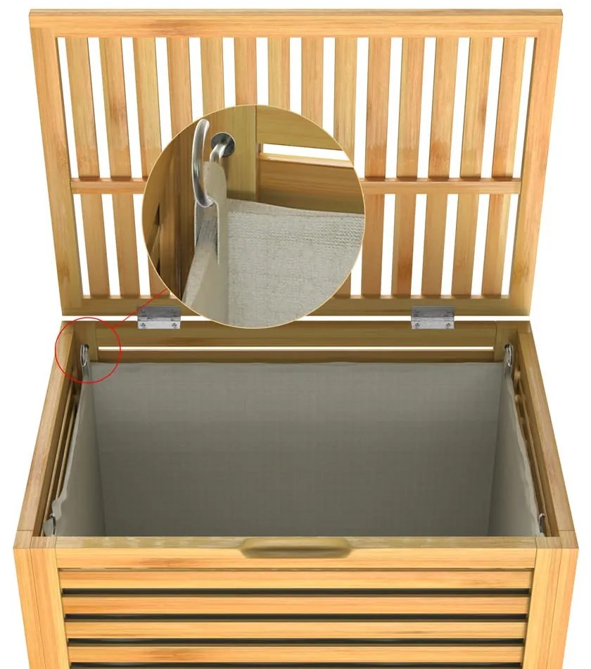 ISLA bambusz szennyeskosár, 62 l, természetes barna Casaria