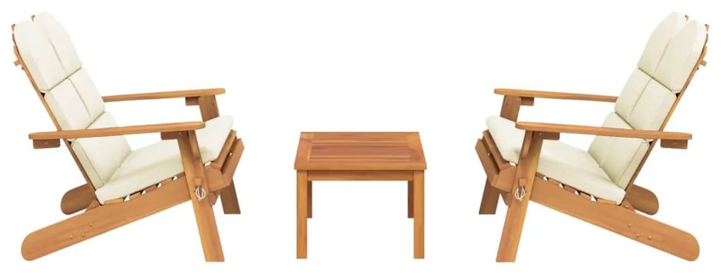 3 részes tömör akácfa kerti Adirondack ülőgarnitúra