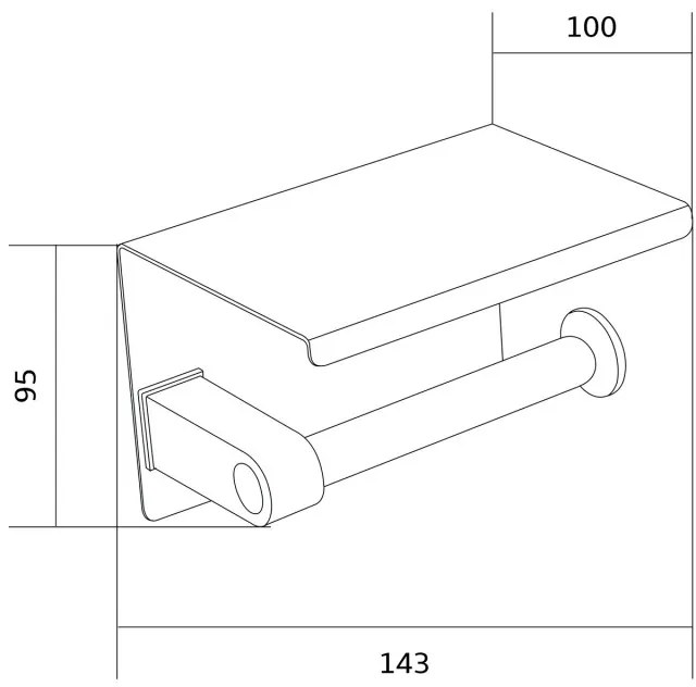 Mexen kiegészítők, wc papír tartó, fekete, 701197-70