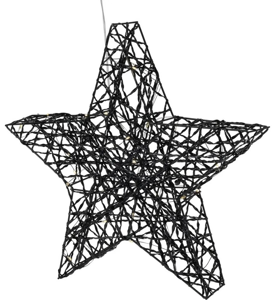 Blackwire LED karácsonyi csillag, fekete, 30 x 30 cm