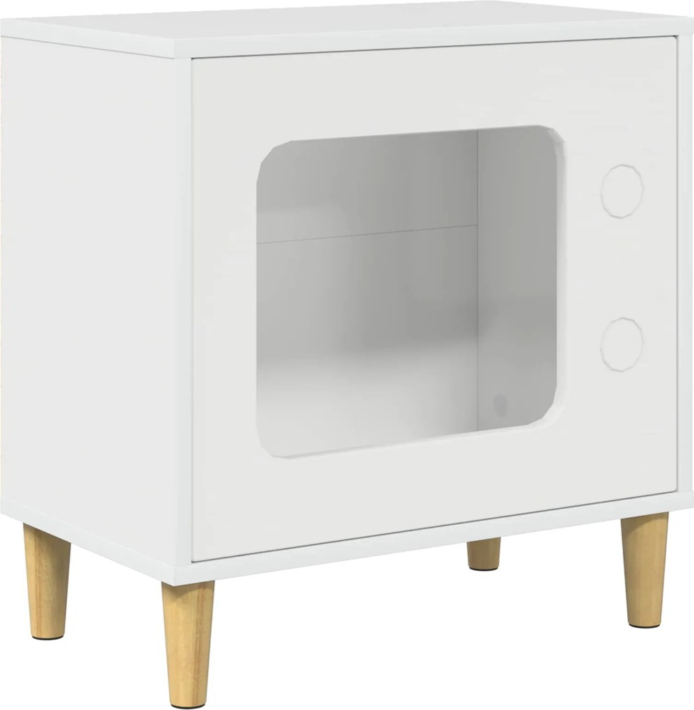 vidaXL Macska Ház Fényes Fehér 51 x 30 x 52 cm Faanyag