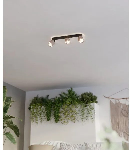 Eglo 43658 - Fali lámpa ROSLEY 3xE14/40W/230V fekete/bézs