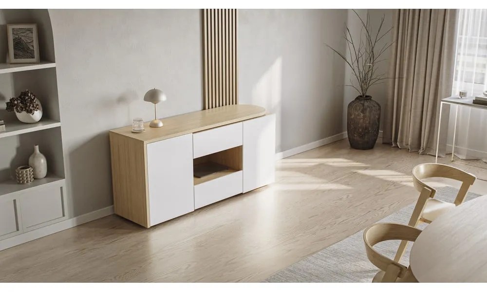 Íróasztal tölgyfa dekoros asztallappal 48x159 cm Tango – TemaHome