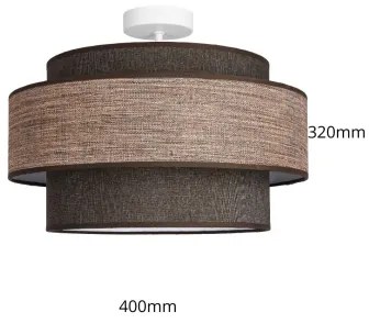 Felületre szerelhető csillár  GRACE 1xE27/60W/230V átm. 40 cm barna/bézs