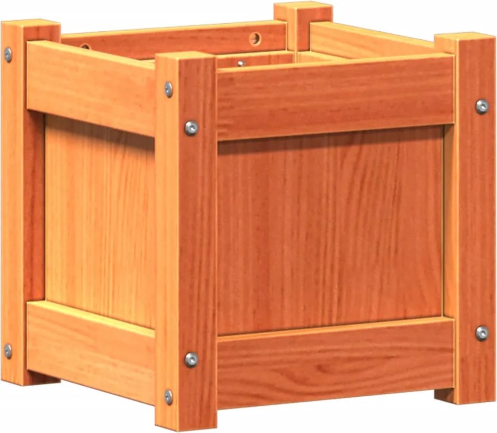 vidaXL viaszbarna tömör fenyőfa kerti virágláda 31 x 31 x 31 cm