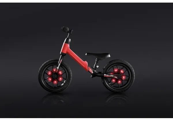 QPlay SPARK futóbicikli LED világítással, piros