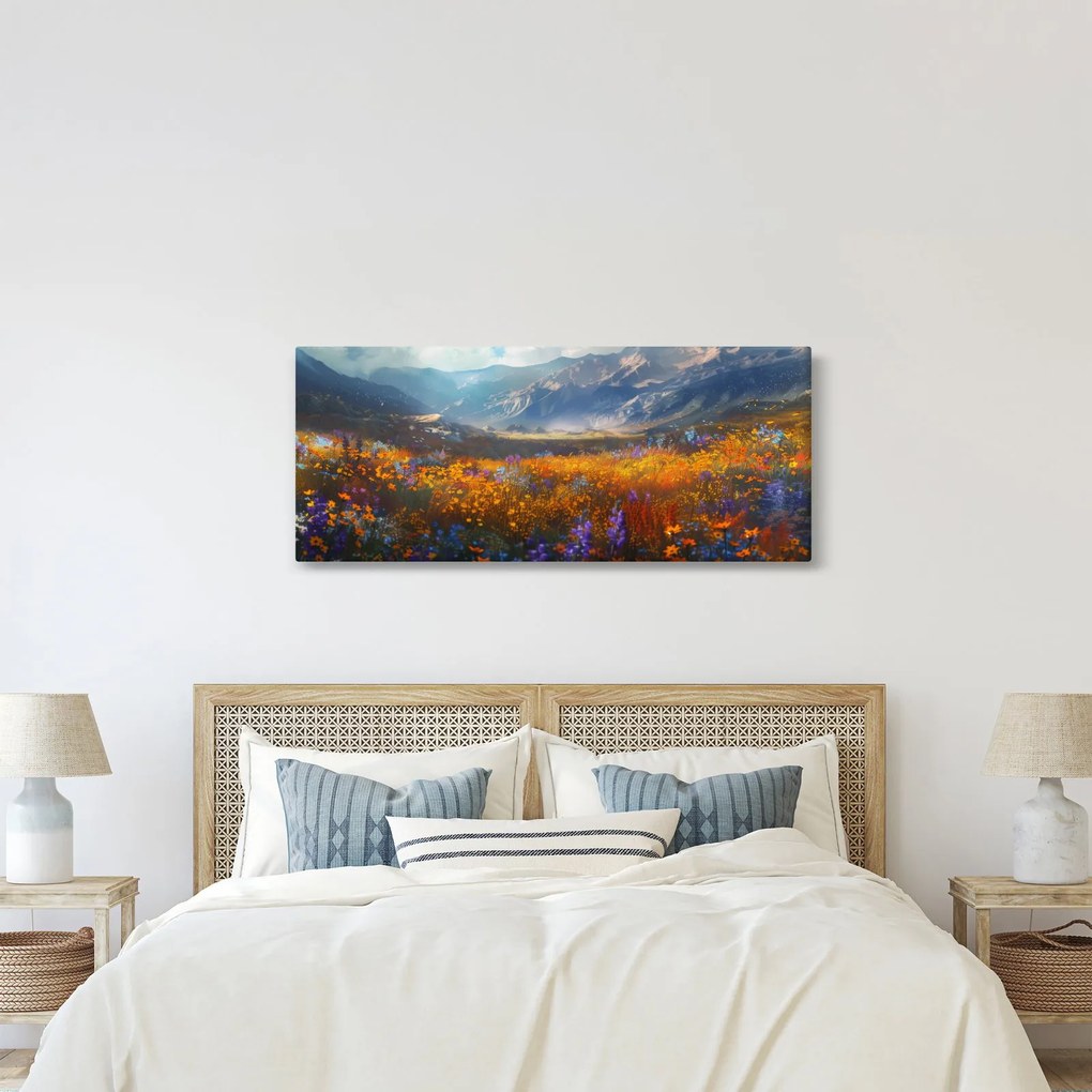 Kép - Festett hegyi táj II. (120x50 cm)