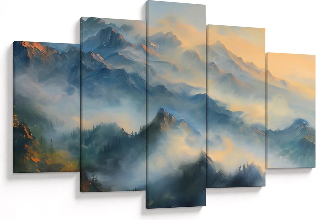 Kép - Festett hegyi táj (150x105 cm)