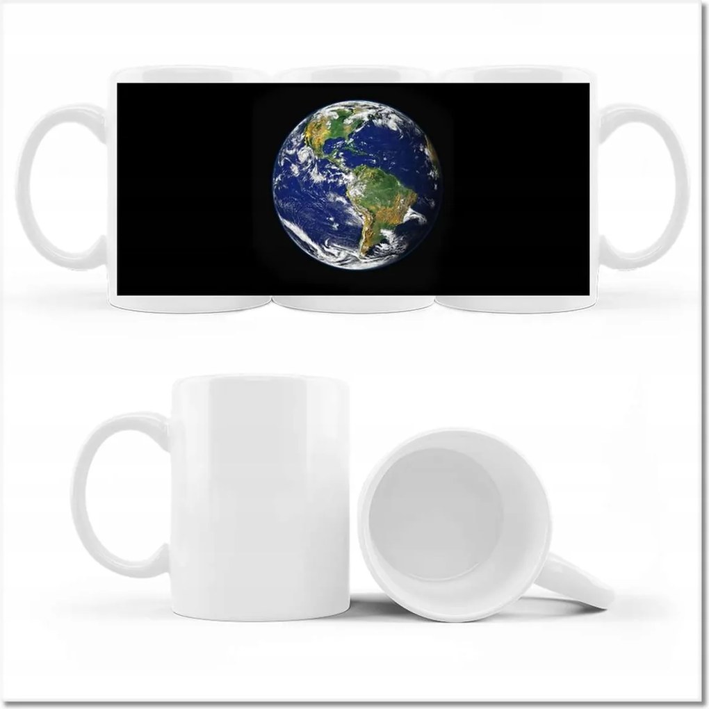 Nyomott mintás bögre Föld Kilátás az űrből