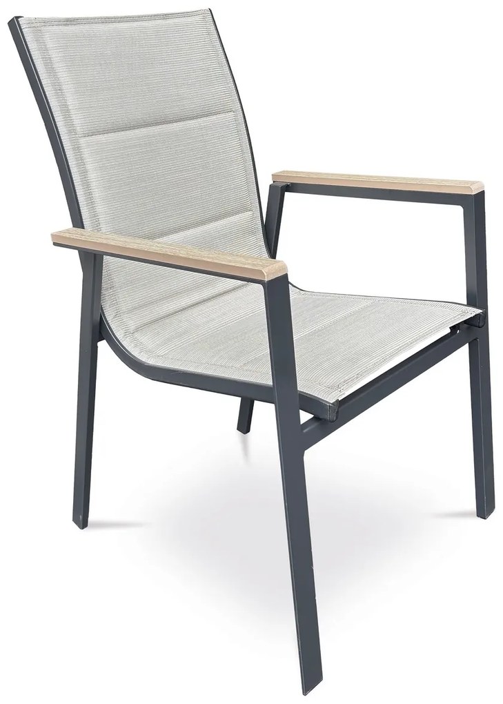 Autronic Kerti szék, alumínium, textil, bézs, AZC-S1110 BK