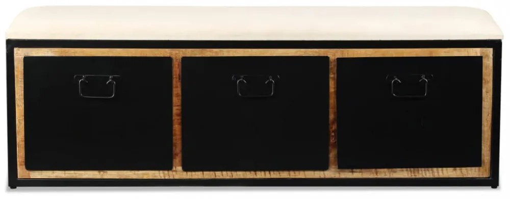 tömör mangófa tárolópad 3 fiókkal 120 x 30 x 40 cm