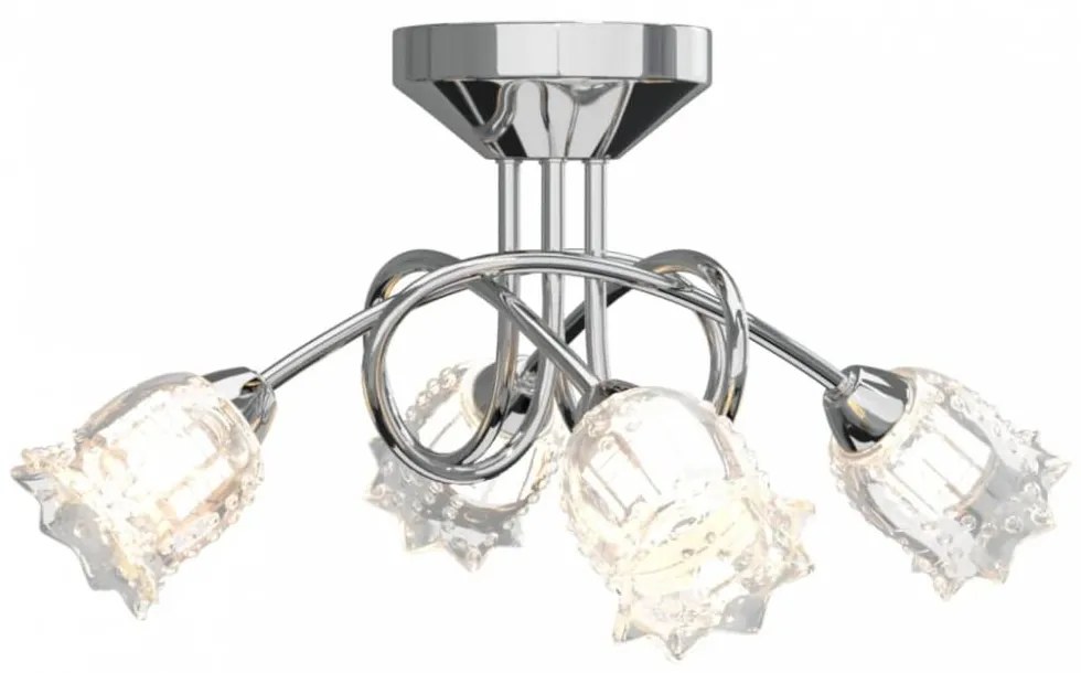 Mennyezeti lámpa virág alakú üveg burákkal 4 db g9 led-lámpához