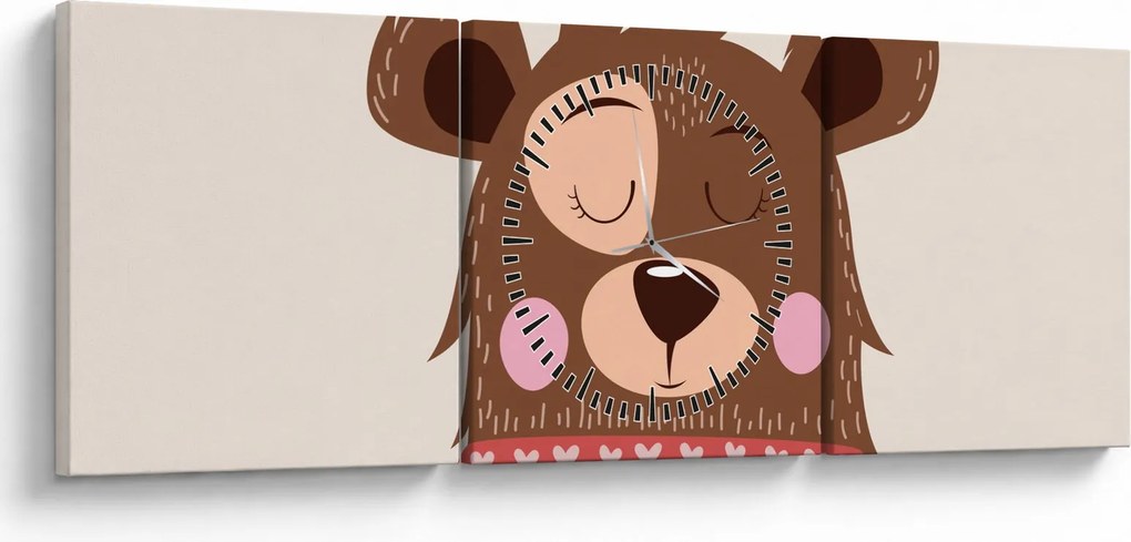 Kép - Teddy maci piros sállal (órával) (90x30 cm)