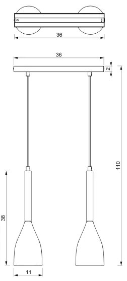 Csillár zsinóron MUZA 2xE27/60W/230V